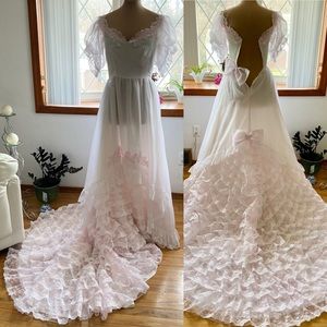 Vintage 60s Pink Victorian Tiered Wedding Gown Set *Size 8* LIZETTE Dress Gloves